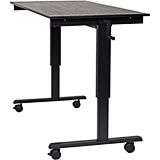 Steel 29.5" To 45.25" Height Adjustable Desk, Crank Adjustable Sit Stand Desk, 60" L W/ Black Legs