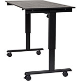 Black, Steel 26" To 51.6" Height Adjustable Desk, 60" Long Electric Sit Stand Desk, Dual-motor