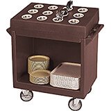 Dark Brown, Tray and Dish Cart with Rack and Cover