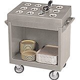 Gray, Tray and Dish Cart with Rack and Cover
